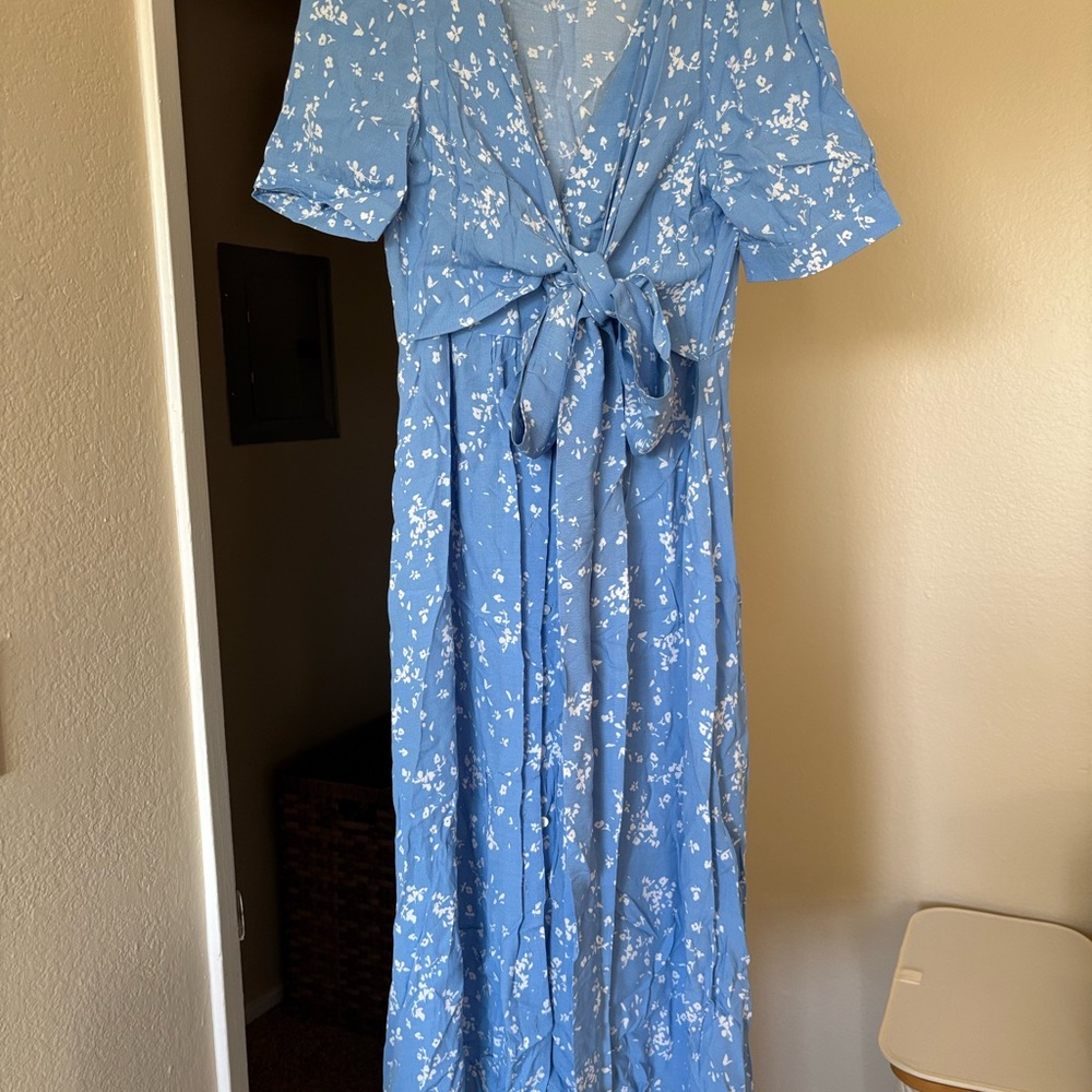 Seraphine Blue Floral Midi Dress